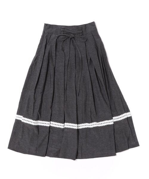 tocco closet(トッコ クローゼット)の「裾レース装飾バックレースアップタックボリュームフレアデニムスカート(スカート・レディース・ブラック/インディゴブルー・M)」の21枚目の写真