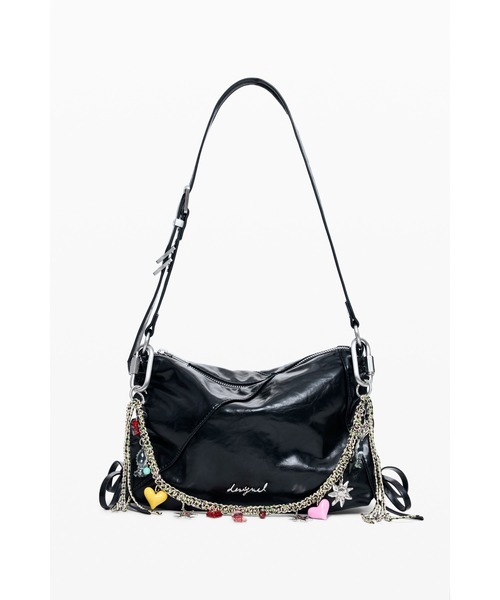 Desigual(デシグアル)の「Leather-look mini bag with charm and chain/チャーム&チェーンレザー調ミニバッグ(ショルダーバッグ・レディース・ブラック・FREE)」の8枚目の写真