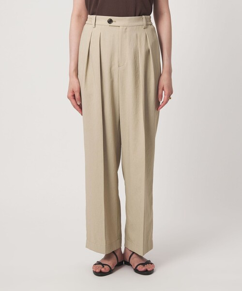 green label relaxing（グリーンレーベルリラクシング）の「［size SHORT/TALLあり］2タック ワイド パンツ UVカット 接触冷感 吸水速乾（その他パンツ・レディース・ブラック/ベージュ・TALL/36/SHORT/40/38）」の11枚目の写真