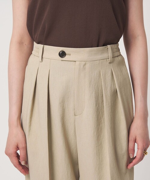 green label relaxing（グリーンレーベルリラクシング）の「［size SHORT/TALLあり］2タック ワイド パンツ UVカット 接触冷感 吸水速乾（その他パンツ・レディース・ブラック/ベージュ・TALL/36/SHORT/40/38）」の14枚目の写真
