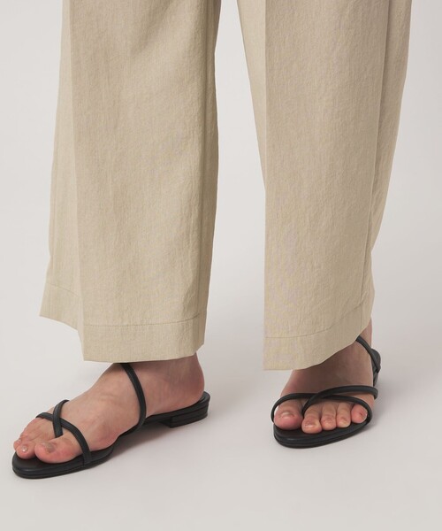 green label relaxing（グリーンレーベルリラクシング）の「［size SHORT/TALLあり］2タック ワイド パンツ UVカット 接触冷感 吸水速乾（その他パンツ・レディース・ブラック/ベージュ・TALL/36/SHORT/40/38）」の17枚目の写真