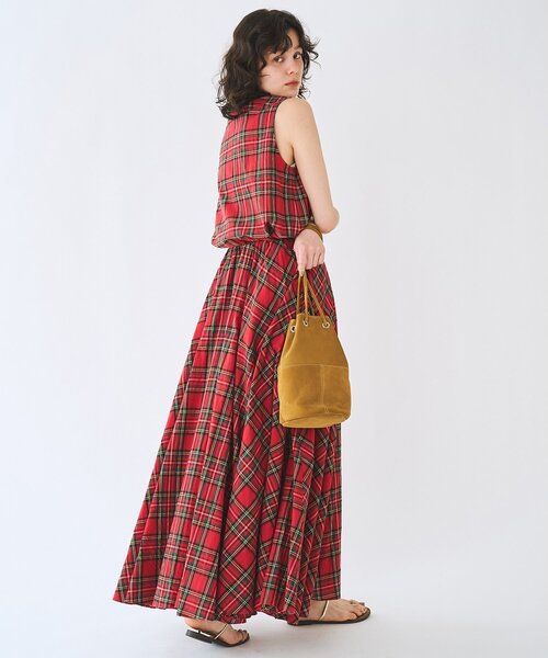 Whim Gazette(ウィムガゼット)の「コットンリネンチェックフレアスカート/セットアップ可(スカート・レディース・グレー/レッド・38/36)」の13枚目の写真