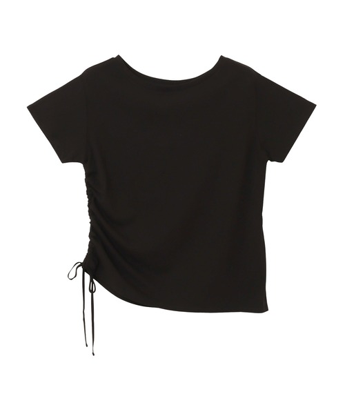 andme(アンドミー)の「サイドギャザーリボン半袖トップス(Tシャツ/カットソー・レディース・ブラック/ブラウン/オフホワイト・M)」の19枚目の写真