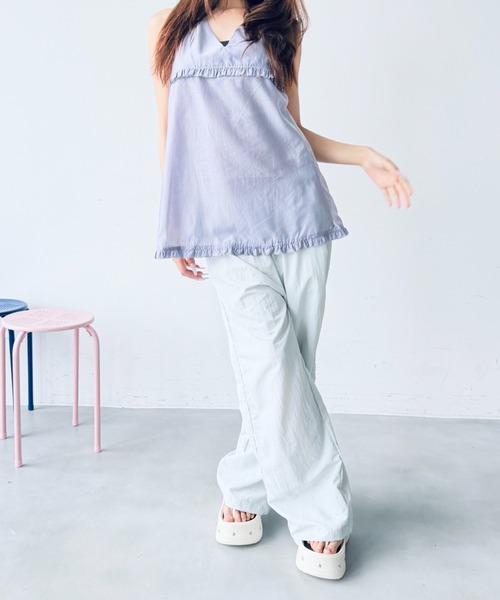 Y2K SYNAPSE FACTORY（ワイツーケー シナプスファクトリー）の「【レースライン】ナイロントラックパンツ（その他パンツ・レディース・ライトグレー・FREE）」の8枚目の写真
