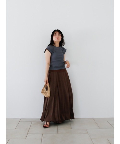 Katrin TOKYO(カトリーントーキョー)の「minimal rib tee(Tシャツ/カットソー・レディース・ダークブラウン/ヘザーグレー/ブルー系/イエロー系・FREE/XS)」の17枚目の写真