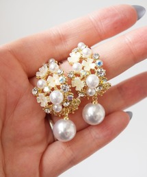 【 Port / ポート 】 フラワー フェイクパール ピアス #