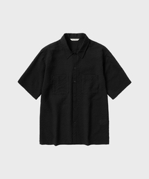 シアサッカー ベール HS シャツ_BLACK