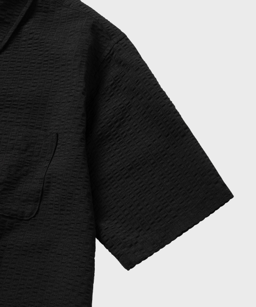 NONBLANK(ノンブランク)の「シアサッカー ベール HS シャツ_BLACK(シャツ/ブラウス・メンズ・ブラック・SMALL/MEDIUM/LARGE/X-LARGE)」の5枚目の写真