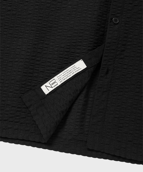 NONBLANK(ノンブランク)の「シアサッカー ベール HS シャツ_BLACK(シャツ/ブラウス・メンズ・ブラック・SMALL/MEDIUM/LARGE/X-LARGE)」の8枚目の写真