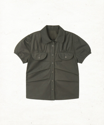 DANDEL（ダンデル）の「DD pleats round pocket blouse (CHARCOAL)（シャツ/ブラウス）」