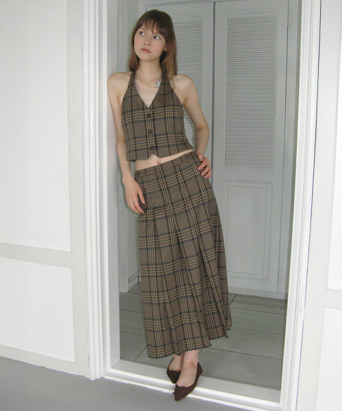 SINOON（シヌーン）の「Halterneck Check Vest (Check)（ベスト・レディース・その他・MEDIUM/SMALL）」の2枚目の写真