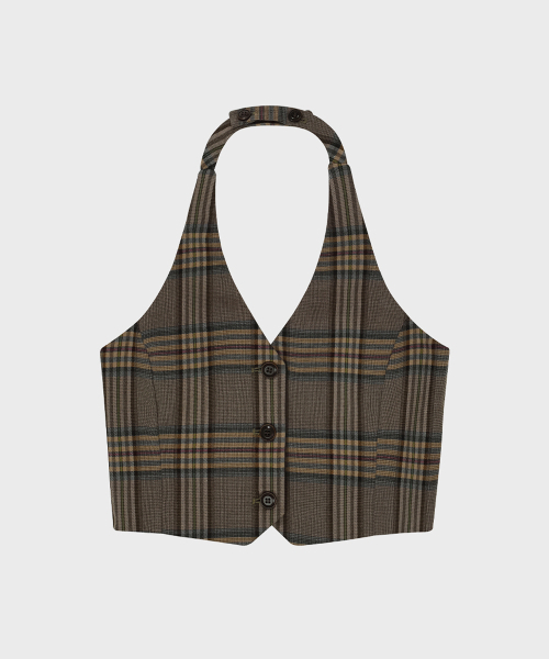 SINOON（シヌーン）の「Halterneck Check Vest (Check)（ベスト・レディース・その他・MEDIUM/SMALL）」の4枚目の写真