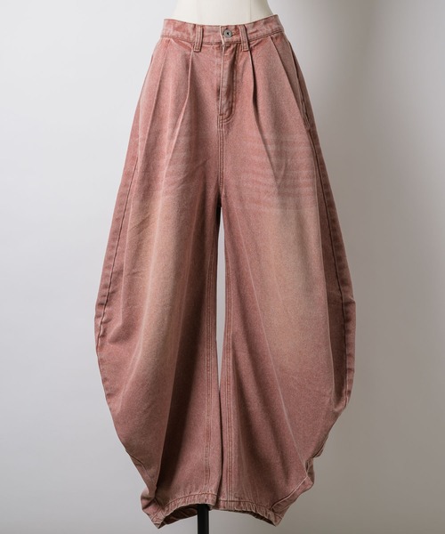 yae（ヤエ）の「Super wide curve denim / スーパーワイドカーブデニム（デニムパンツ・レディース・ピンク・38/36）」の22枚目の写真