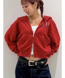 GAP（ギャップ）の「ヘビーウェイト フレンチテリー オーバーサイズ GAPロゴ ジップアップパーカー（スウェット）」