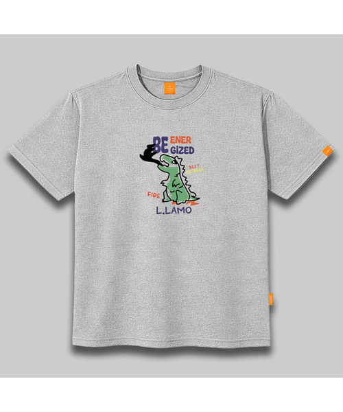 LLAMO(エラモ)の「エナジャイド 半袖Tシャツ 男女共用 ビッグサイズ(Tシャツ/カットソー・メンズ・ホワイト/グレー/レッド/ダークインディゴブルー・SMALL/MEDIUM/LARGE/X-LARGE/2XL/4XL/3XL)」の2枚目の写真