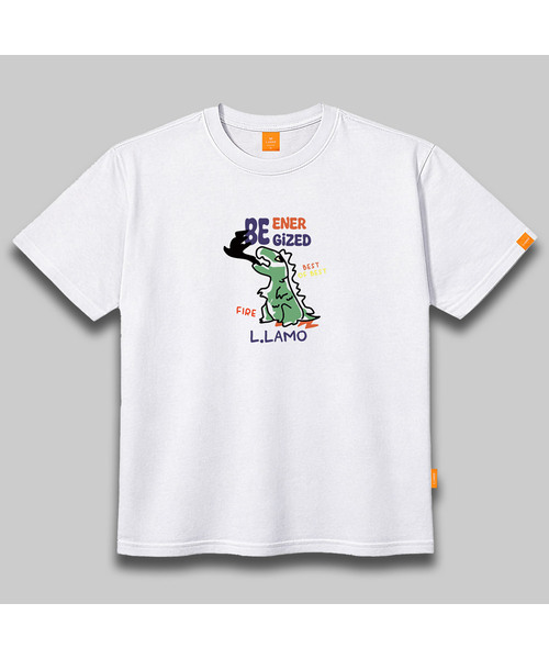 LLAMO(エラモ)の「エナジャイド 半袖Tシャツ 男女共用 ビッグサイズ(Tシャツ/カットソー・メンズ・ホワイト/グレー/レッド/ダークインディゴブルー・SMALL/MEDIUM/LARGE/X-LARGE/2XL/4XL/3XL)」の1枚目の写真