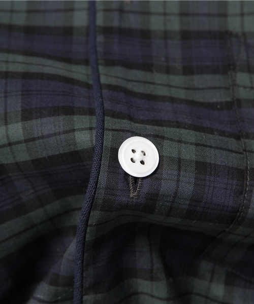 OUTLET（アウトレット）の「【BLOOM&BRANCH】SLEEPYhenryPJSH（シャツ/ブラウス・メンズ・ブラック×グリーン・X-SMALL）」の2枚目の写真