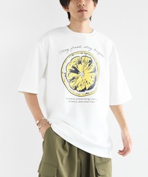 接触冷感フルーツ柄半袖Tシャツ