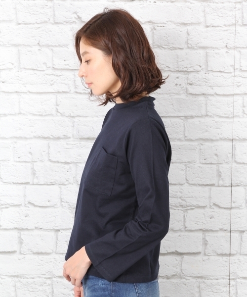 LEPSIM（レプシィム）の「カリフォルニアコットンポケットTシャツLS　712767（Tシャツ/カットソー・レディース・オフホワイト/トップグレー/ダークネイビー・LARGE/MEDIUM）」の4枚目の写真