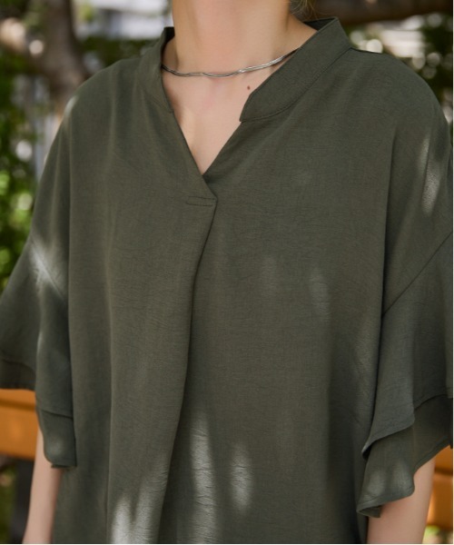 GORGE（ゴージ）の「《袖フリル・抜け感》カットスキッパーシャツ／フェミニン×ナチュラル／春夏／全4色（シャツ/ブラウス・レディース・ブラック/チャコール/アイボリー/ブルー・F）」の22枚目の写真