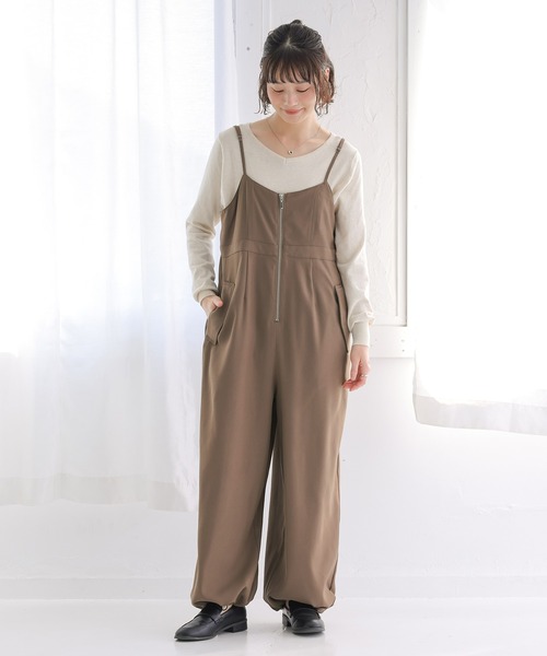 n'OrLABEL（ノアールレーベル）の「フロントジップサロペット（サロペット/オーバーオール・レディース・ブラック/モカ・1/2）」の5枚目の写真