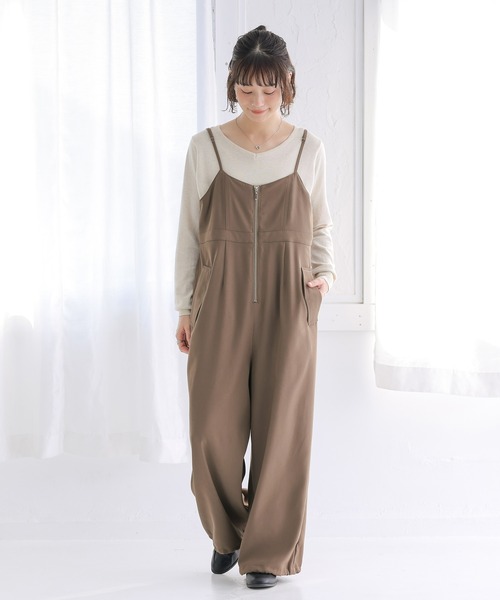 n'OrLABEL（ノアールレーベル）の「フロントジップサロペット（サロペット/オーバーオール・レディース・ブラック/モカ・1/2）」の7枚目の写真