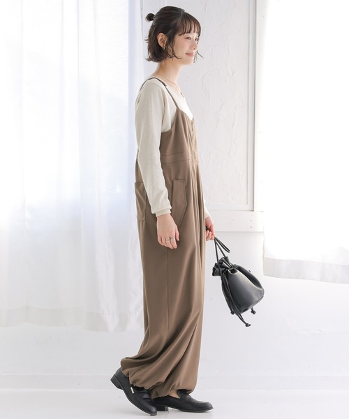n'OrLABEL（ノアールレーベル）の「フロントジップサロペット（サロペット/オーバーオール・レディース・ブラック/モカ・1/2）」の9枚目の写真