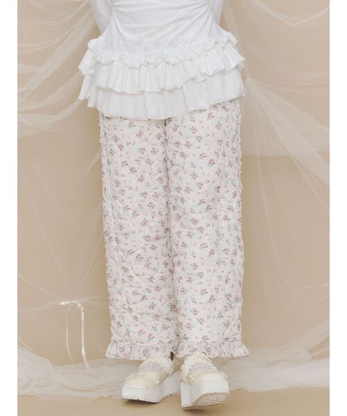 merry jenny(メリージェニー)の「flower padded pants(その他パンツ・レディース・オフホワイト/ブルー/ピンク・FREE)」の1枚目の写真