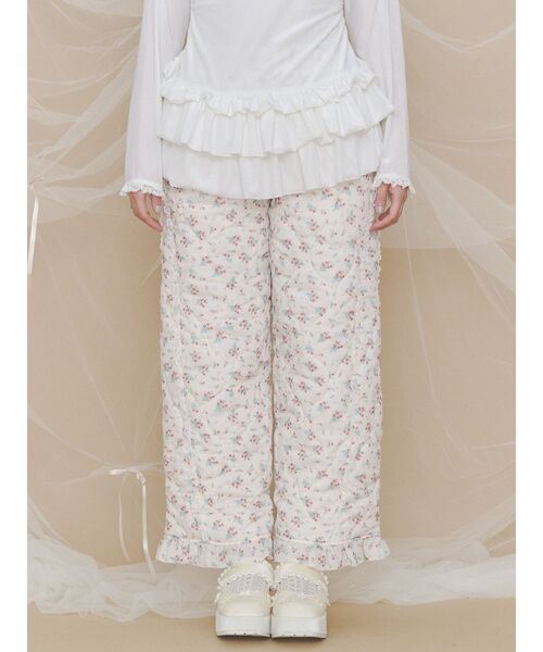merry jenny(メリージェニー)の「flower padded pants(その他パンツ・レディース・オフホワイト/ブルー/ピンク・FREE)」の5枚目の写真
