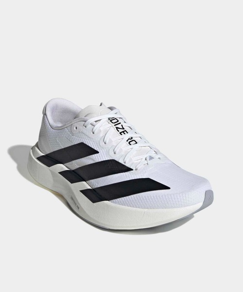 adidas(アディダス)の「アディゼロ EVO SL ウーブン / Adizero EVO SL WOVEN W / ランニングシューズ / アディダス adidas(スニーカー・レディース・ホワイト×ブラック・22.0cm/22.5cm/23.0cm/23.5cm/24.0cm/24.5cm/25.0cm/25.5cm/26.0cm)」の4枚目の写真