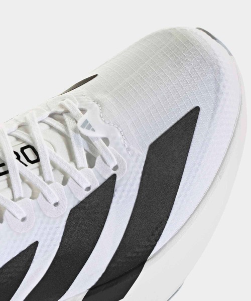 adidas(アディダス)の「アディゼロ EVO SL ウーブン / Adizero EVO SL WOVEN W / ランニングシューズ / アディダス adidas(スニーカー・レディース・ホワイト×ブラック・22.0cm/22.5cm/23.0cm/23.5cm/24.0cm/24.5cm/25.0cm/25.5cm/26.0cm)」の8枚目の写真
