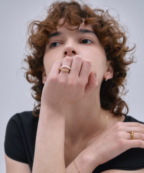 CENE（セネ）の「【CENE】セネ/サテンパールダブルリング（リング・レディース・シルバー/ゴールド・SMALL/MEDIUM）」の13枚目の写真