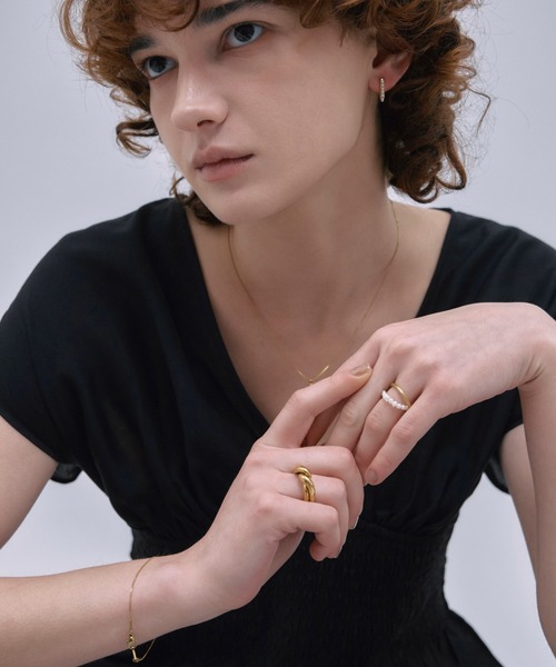CENE（セネ）の「【CENE】セネ/サテンパールダブルリング（リング・レディース・シルバー/ゴールド・SMALL/MEDIUM）」の15枚目の写真