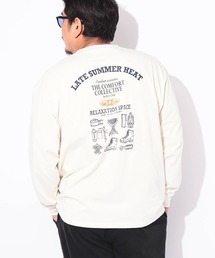 Tシャツ 長袖 メンズ 大きいサイズ コットン100％ バックプリント PREMIUM COMFORT クルーネック カットソー B＆T CLUB (ビーアンドティークラブ)