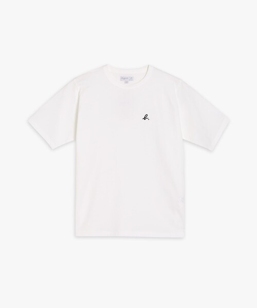 agnes b.(アニエスベー)の「"b" ロゴ 刺繍 コットン 半袖 Tシャツ "b. style"(Tシャツ/カットソー・レディース・ホワイト・1/2/3)」の1枚目の写真
