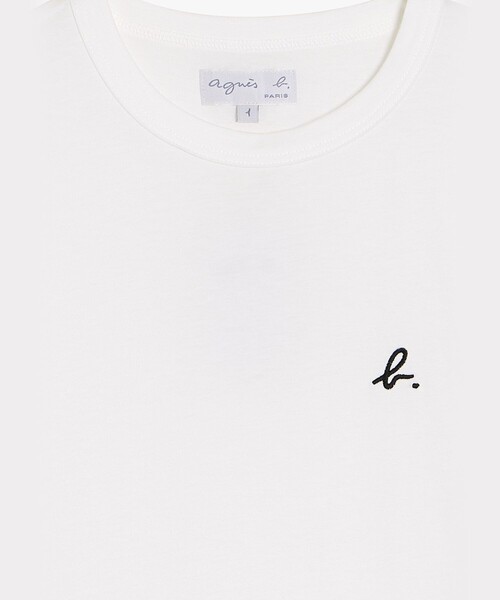 agnes b.(アニエスベー)の「"b" ロゴ 刺繍 コットン 半袖 Tシャツ "b. style"(Tシャツ/カットソー・レディース・ホワイト・1/2/3)」の2枚目の写真