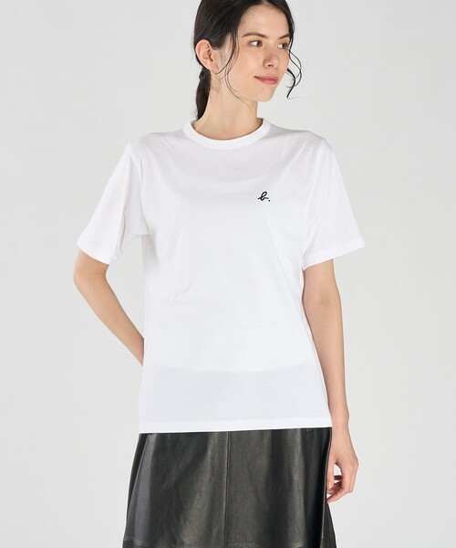 agnes b.(アニエスベー)の「"b" ロゴ 刺繍 コットン 半袖 Tシャツ "b. style"(Tシャツ/カットソー・レディース・ホワイト・1/2/3)」の3枚目の写真
