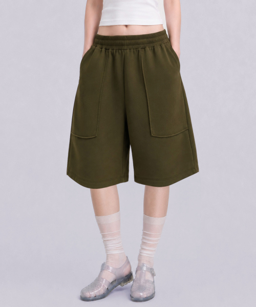 UNDEROFF(アンダーオフ)の「ローカットアウトポケットバミューダパンツカーキ(その他パンツ・レディース・カーキ・FREE)」の3枚目の写真