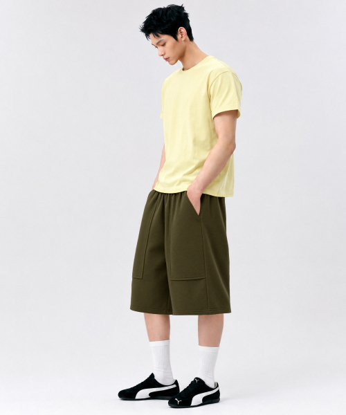 UNDEROFF(アンダーオフ)の「ローカットアウトポケットバミューダパンツカーキ(その他パンツ・レディース・カーキ・FREE)」の5枚目の写真