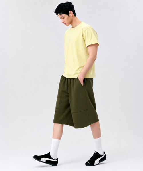 UNDEROFF(アンダーオフ)の「ローカットアウトポケットバミューダパンツカーキ(その他パンツ・レディース・カーキ・FREE)」の6枚目の写真
