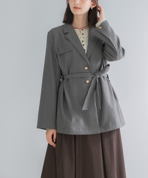 URBAN RESEARCH ROSSO WOMEN（アーバンリサーチ　ロッソ）の「防シワ シャンブレーシャツジャケット（その他アウター・レディース・ブラウン/グレー・FREE）」の7枚目の写真