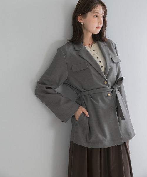 URBAN RESEARCH ROSSO WOMEN（アーバンリサーチ　ロッソ）の「防シワ シャンブレーシャツジャケット（その他アウター・レディース・ブラウン/グレー・FREE）」の8枚目の写真