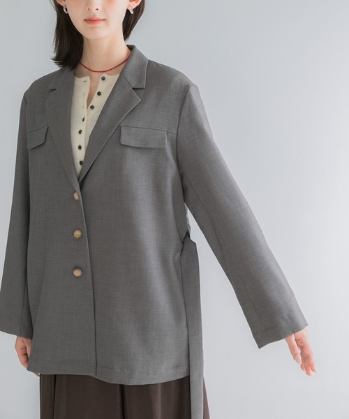 URBAN RESEARCH ROSSO WOMEN（アーバンリサーチ　ロッソ）の「防シワ シャンブレーシャツジャケット（その他アウター・レディース・ブラウン/グレー・FREE）」の14枚目の写真