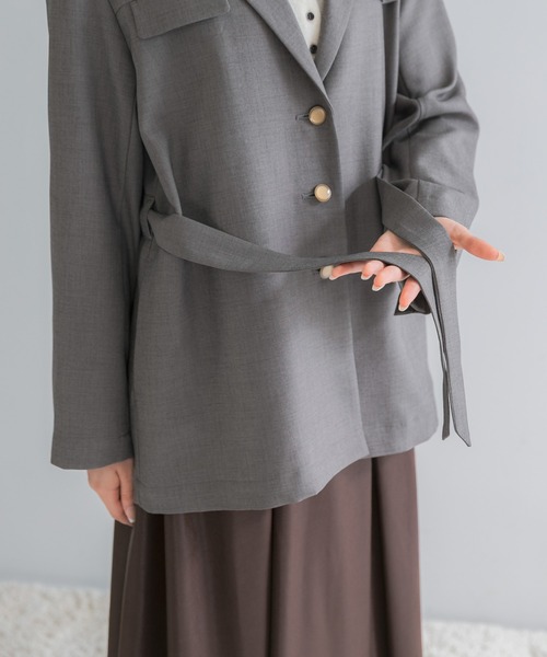 URBAN RESEARCH ROSSO WOMEN（アーバンリサーチ　ロッソ）の「防シワ シャンブレーシャツジャケット（その他アウター・レディース・ブラウン/グレー・FREE）」の15枚目の写真