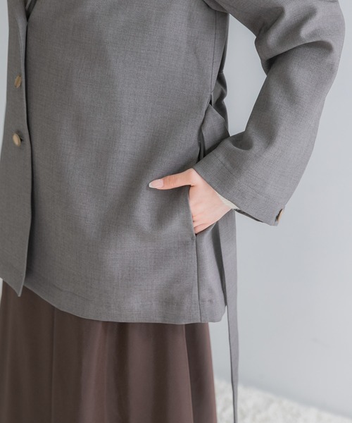 URBAN RESEARCH ROSSO WOMEN（アーバンリサーチ　ロッソ）の「防シワ シャンブレーシャツジャケット（その他アウター・レディース・ブラウン/グレー・FREE）」の16枚目の写真