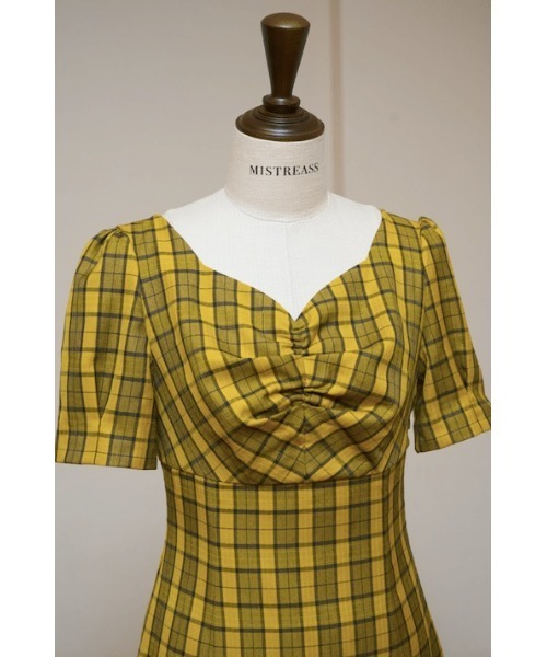 MISTREASS（ミストレアス）の「Multicolor Plaid Power Shoulder Dress（ワンピース・レディース・イエロー/ライトブルー・FREE）」の12枚目の写真