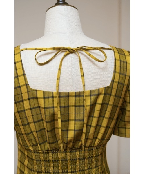 MISTREASS（ミストレアス）の「Multicolor Plaid Power Shoulder Dress（ワンピース・レディース・イエロー/ライトブルー・FREE）」の13枚目の写真