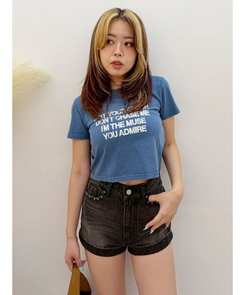 EVRIS(エヴリス)の「バックオープンクロップドTシャツ(Tシャツ/カットソー・レディース・ブラック/ホワイト/ブルー・FREE)」の21枚目の写真