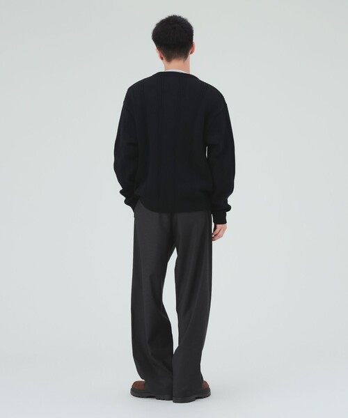 BEAMS HEART(ビームスハート)の「ワイドストレート カーブパンツ(チノパンツ・メンズ・ブラック/チャコールグレー・SMALL/MEDIUM/LARGE)」の6枚目の写真