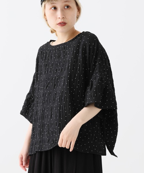 HEART MARKET（ハートマーケット）の「袖フリルドットプルオーバー（Tシャツ/カットソー・レディース・ブラック系1/ベージュ系2/ベージュ系1/ブラック系2・FREE）」の17枚目の写真